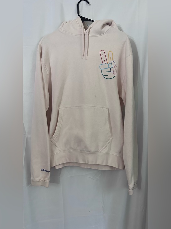 adidas Other - adidas Pale Pink Hoodie with Peace Sign